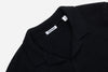 3Sixteen Long Sleeve Knit Polo in Black Alpaca