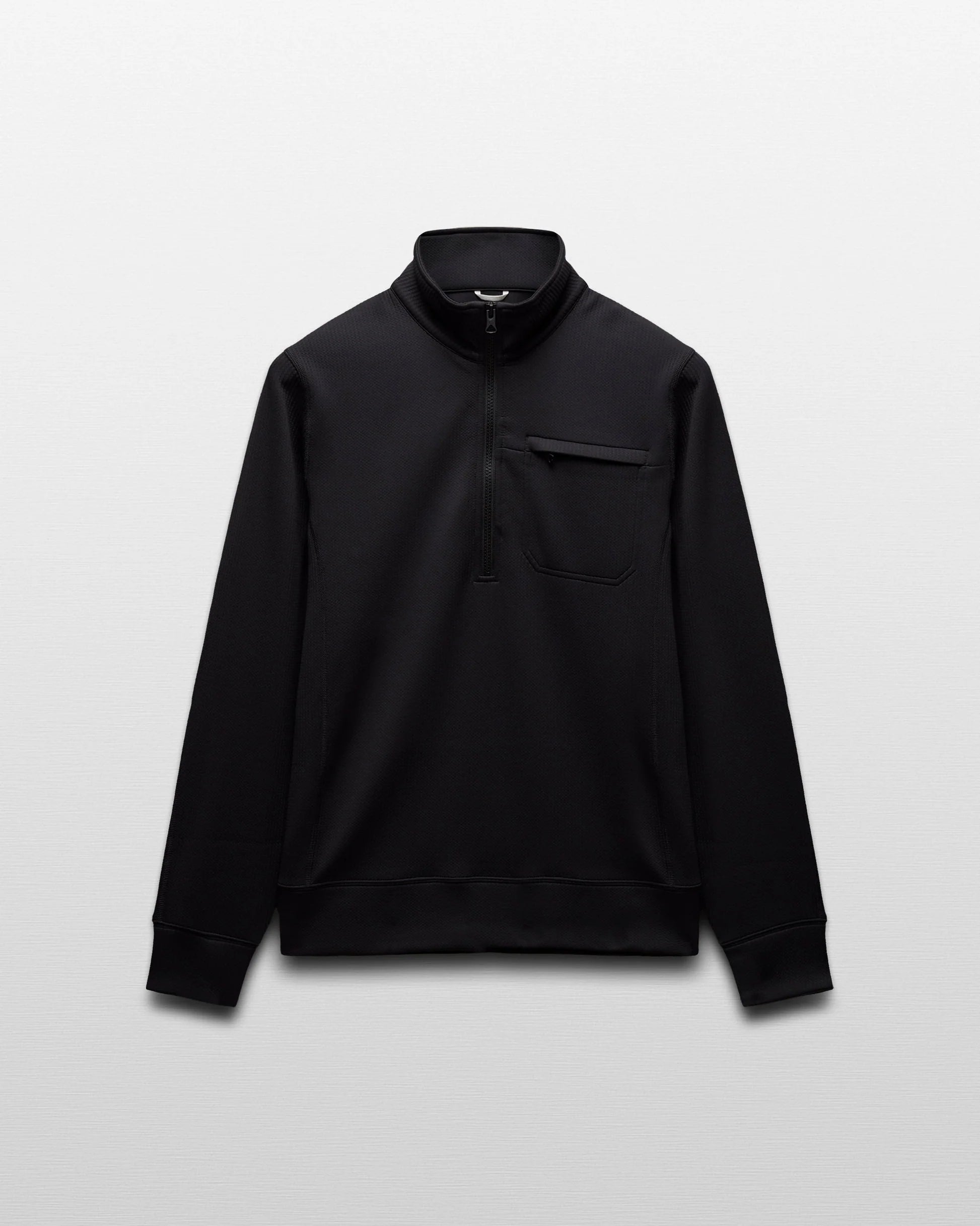 Reigning Champ Double Knit Rally Quarter Zip in Black