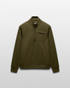 Reigning Champ Double Knit Rally Quarter Zip in Olive