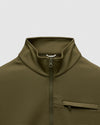 Reigning Champ Double Knit Rally Quarter Zip in Olive