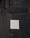 Reigning Champ Scout Coat in Black/Grey Wool Herringbone