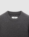 Reigning Champ Merino Honeycomb Crewneck in Heather Carbon