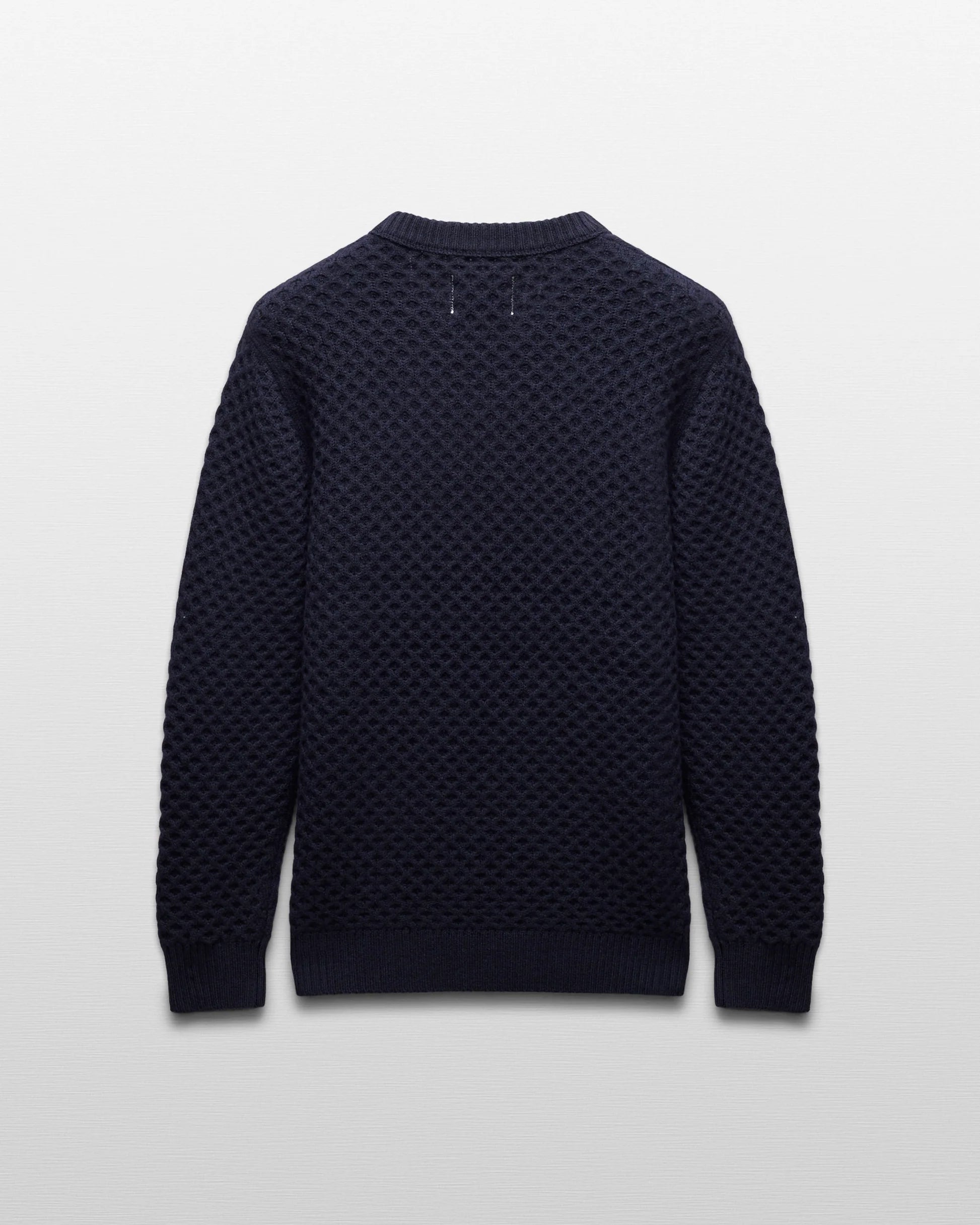 Reigning Champ Merino Honeycomb Crewneck in Navy