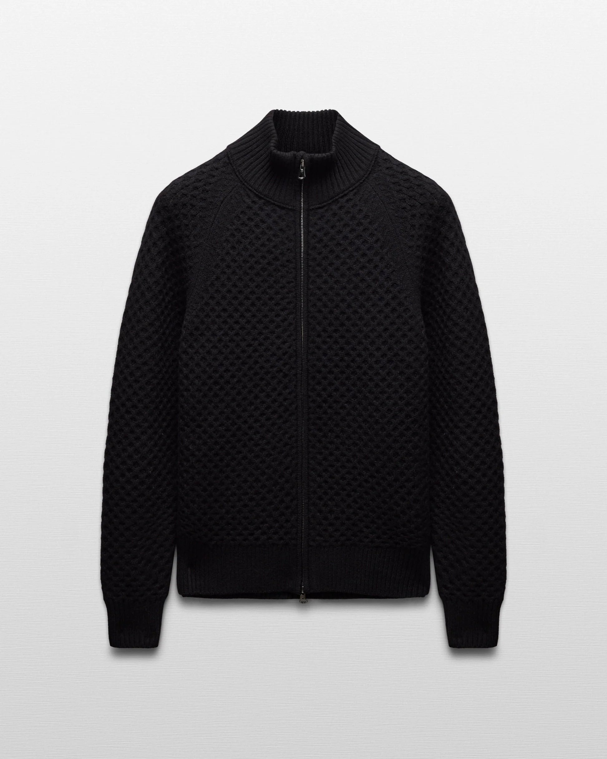 Reigning Champ Merino Honeycomb Track Jacket in Black