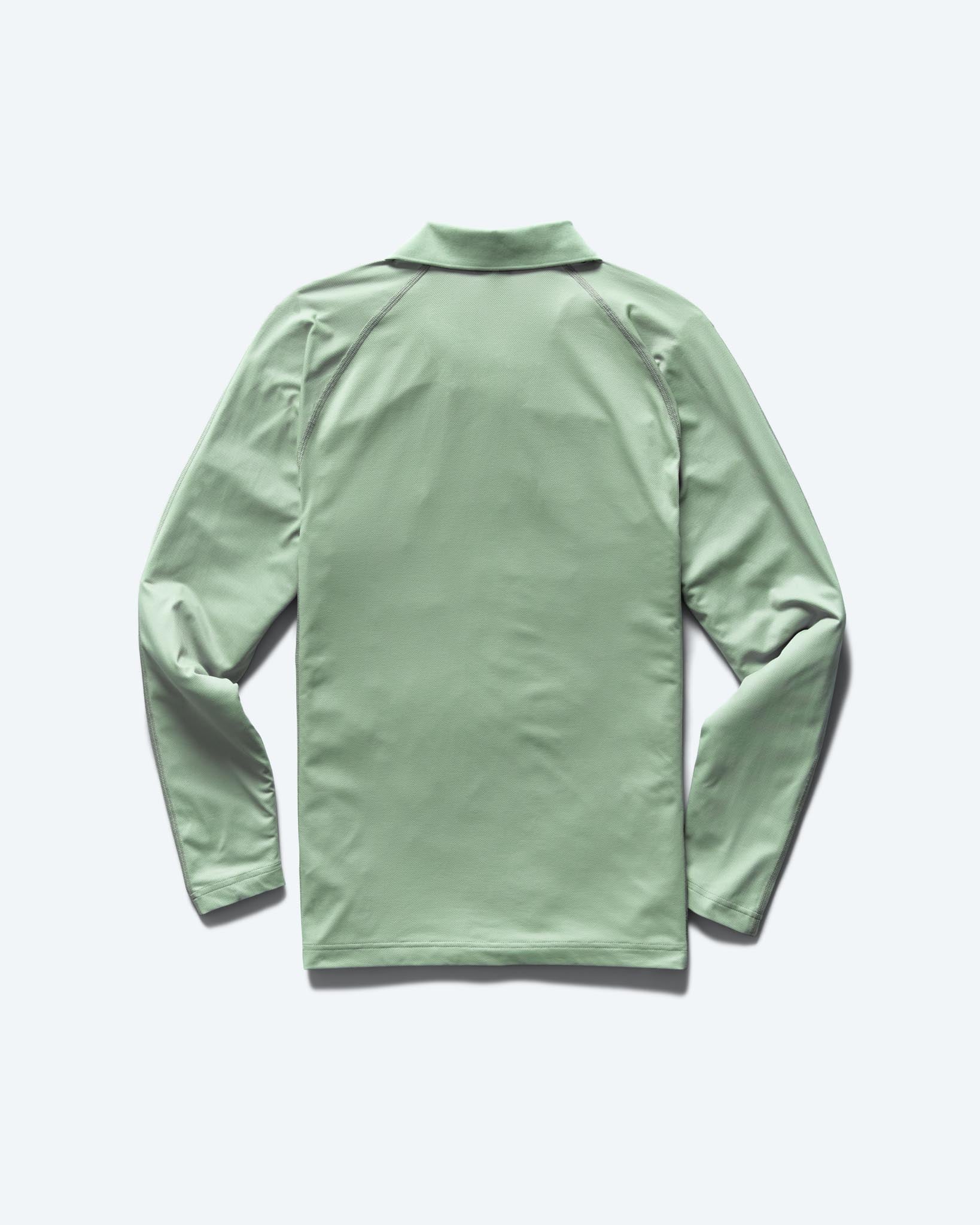 Reigning Champ Tech Pique Playoff LS Polo in Mineral Green