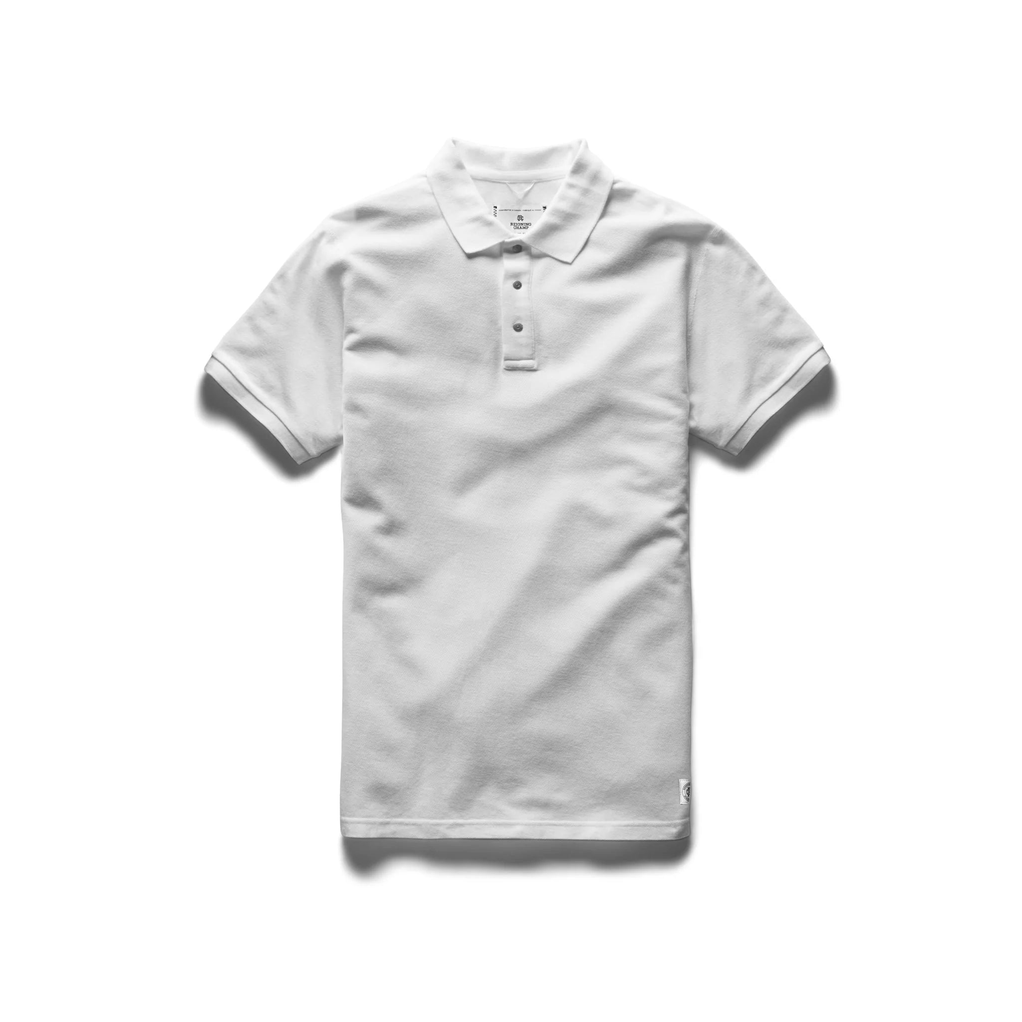 Reigning Champ Athletic Pique Polo in White - Earl's Authentics