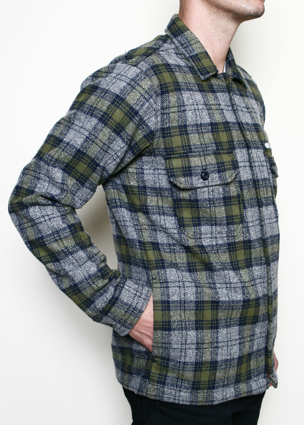 Rogue Territory Infantry Shirt in Olive/Gray Brushed Plaid - Earl's  Authentics