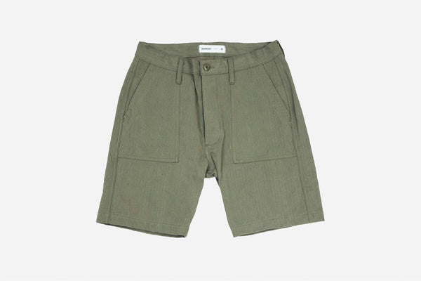 3Sixteen Fatigue Shorts in Washed Olive HBT - Earl's Authentics