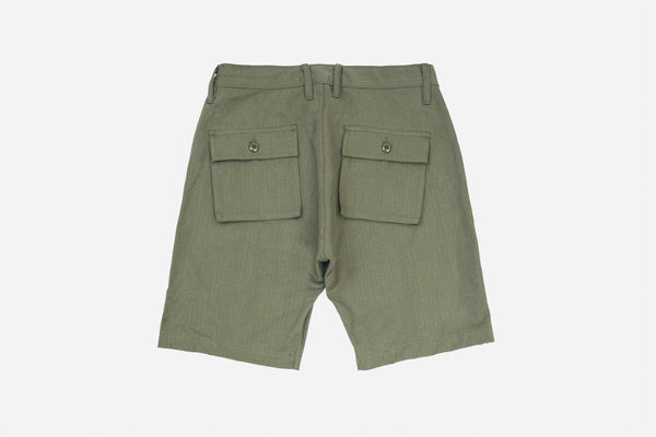 3Sixteen Fatigue Shorts in Washed Olive HBT - Earl's Authentics